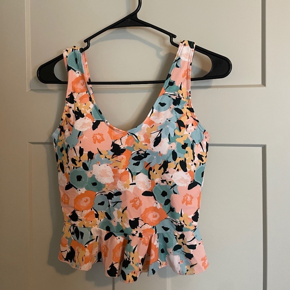 Janela Bay Swim Suit V NECK PEPLUM TANKINI TOP - Picture 1 of 4
